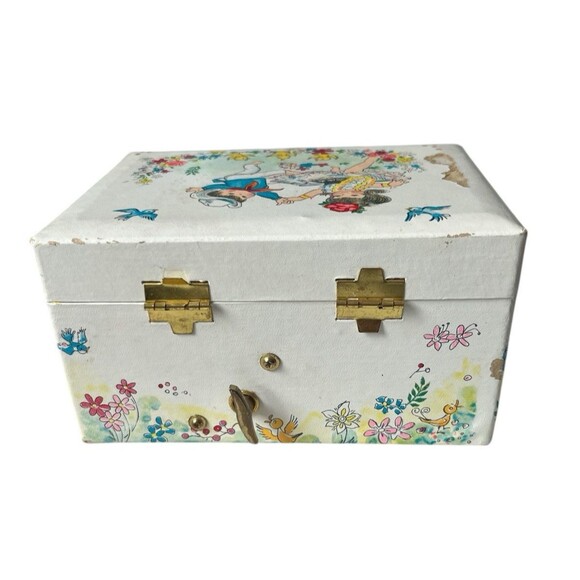 Vintage Ballerina Music Jewelry Box Japan Dance Floral Fascination READ WORKS - Picture 5 of 7